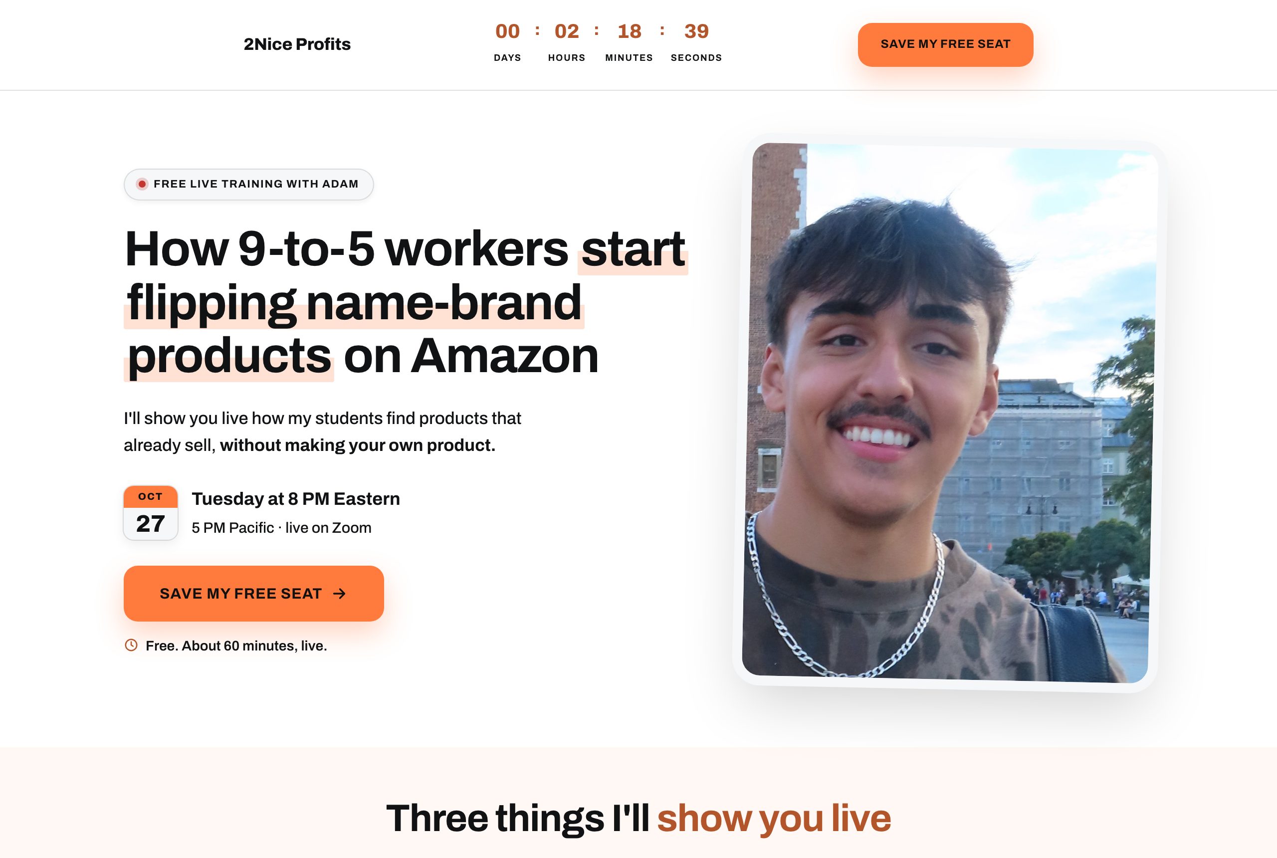 The 2Nice Profits registration page